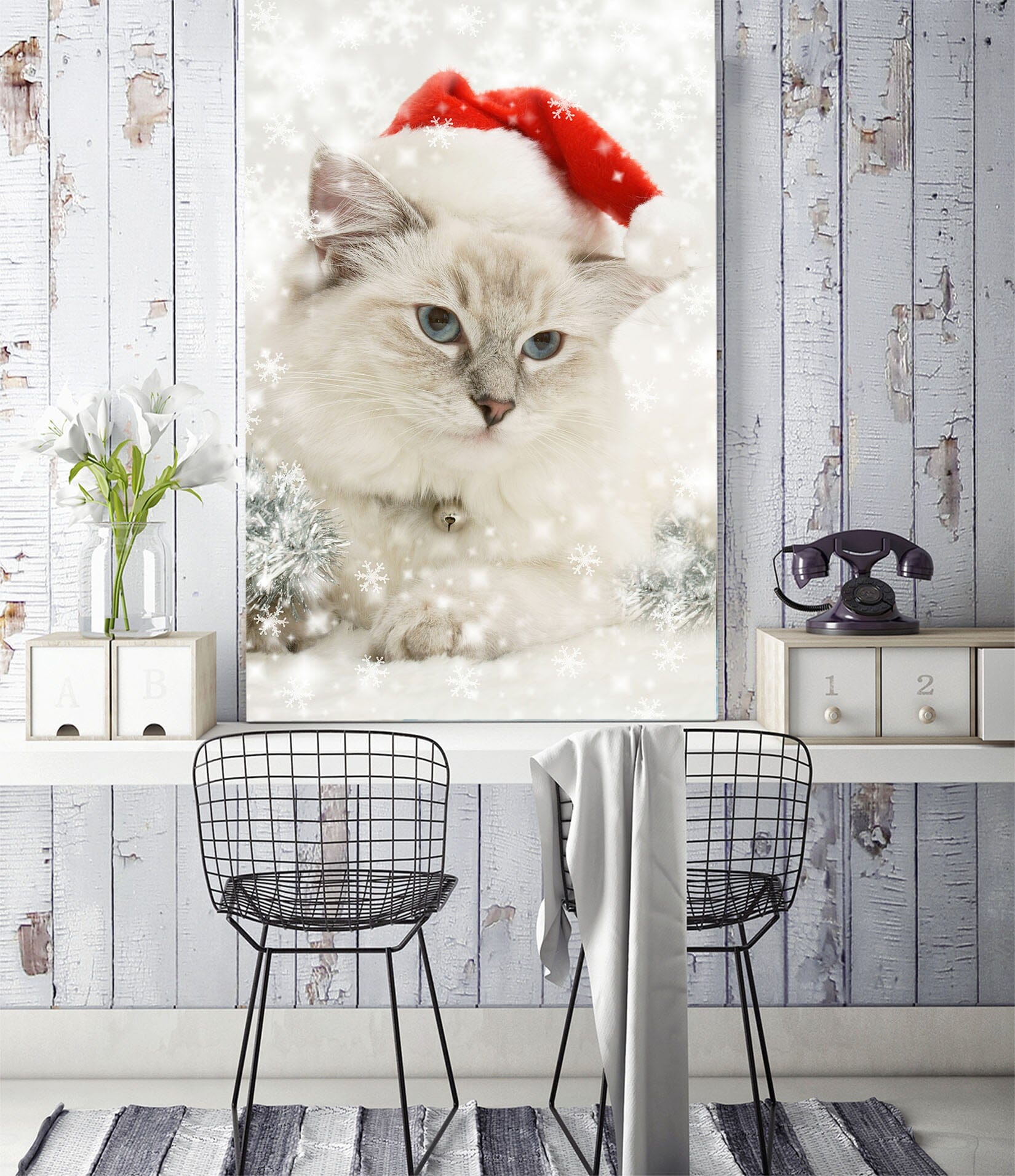 3D White Kitten 114 Wall Murals Wallpaper AJ Wallpaper 2