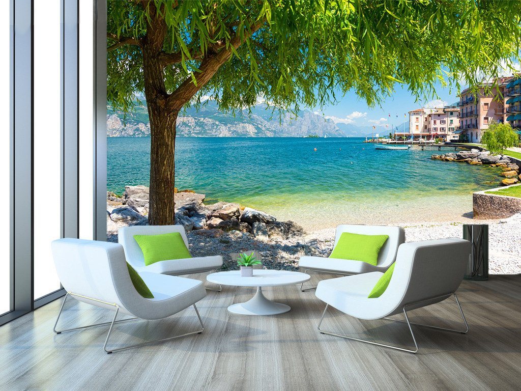 3D Coastal City Tree 722 Wallpaper AJ Wallpaper