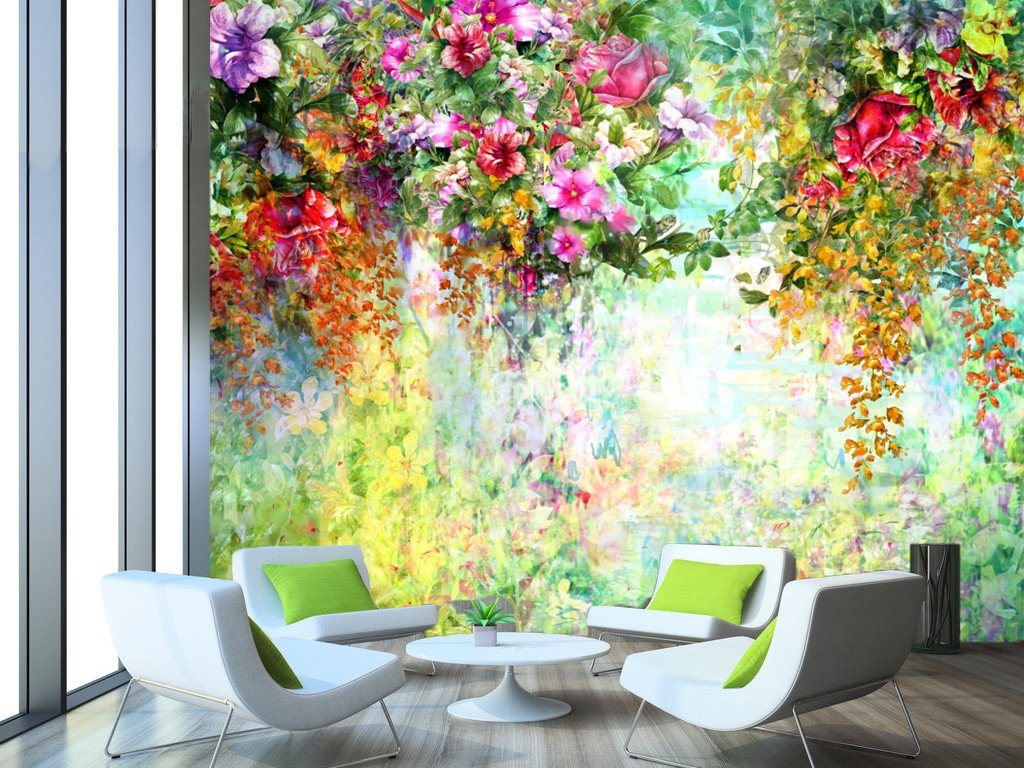3D Colorful Graffiti Flower Vines 874 Wallpaper AJ Wallpaper