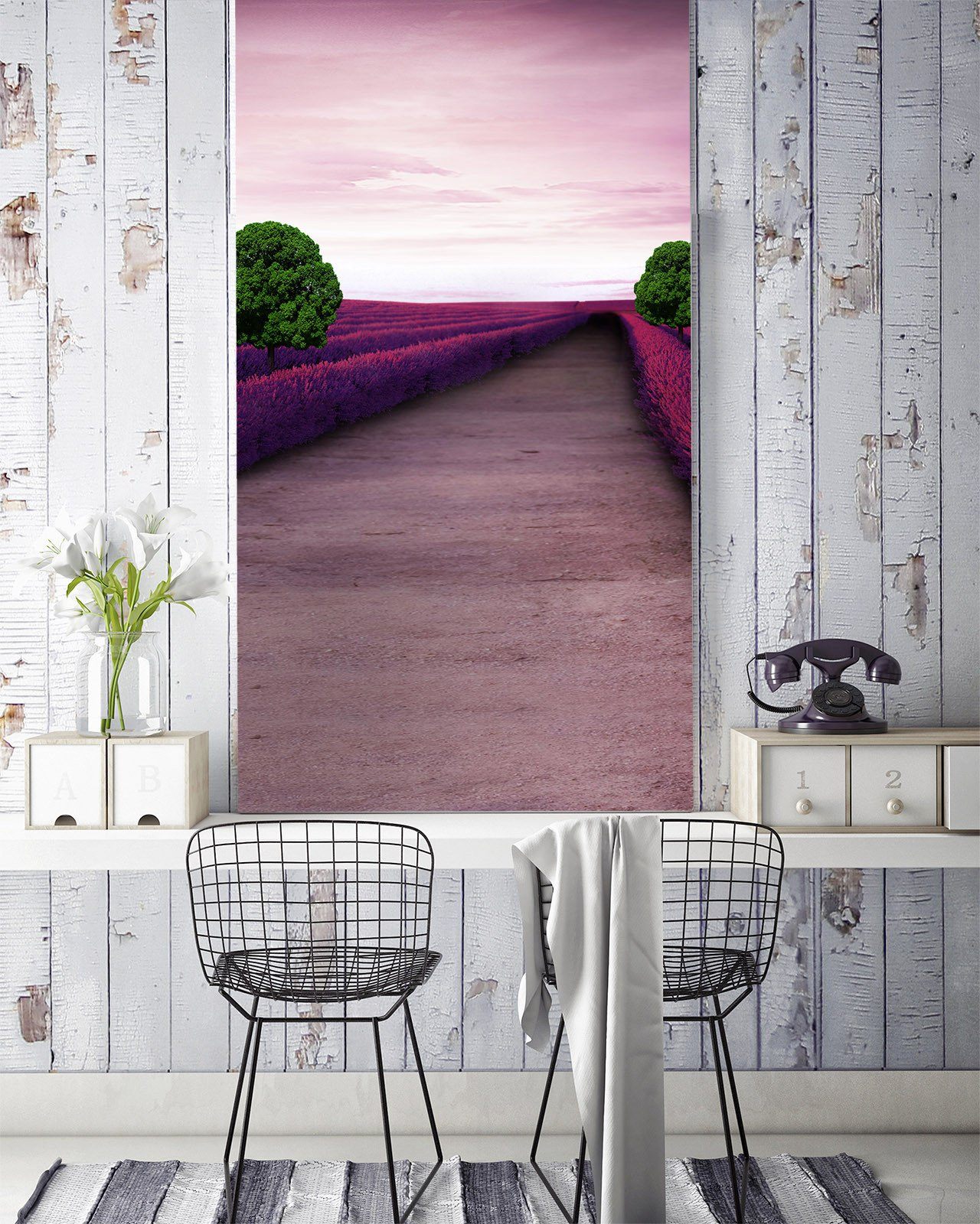 Flowers Field Road 1 Wallpaper AJ Wallpaper
