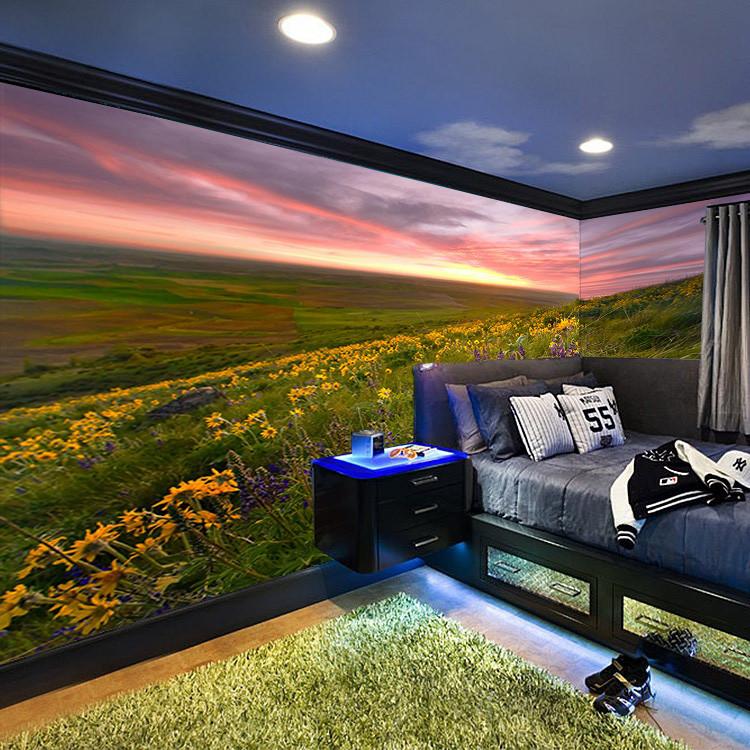 Hillside Wildflowers Wallpaper AJ Wallpaper