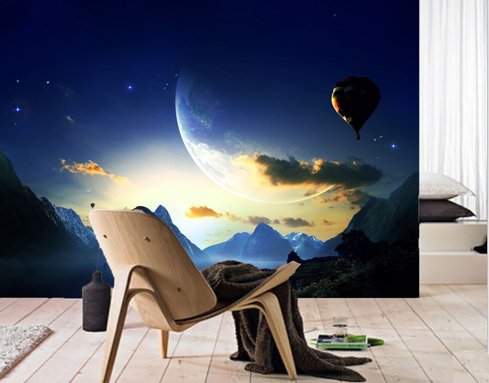 3D Starry Sky Moon 026 Wall Murals Wallpaper AJ Wallpaper 2