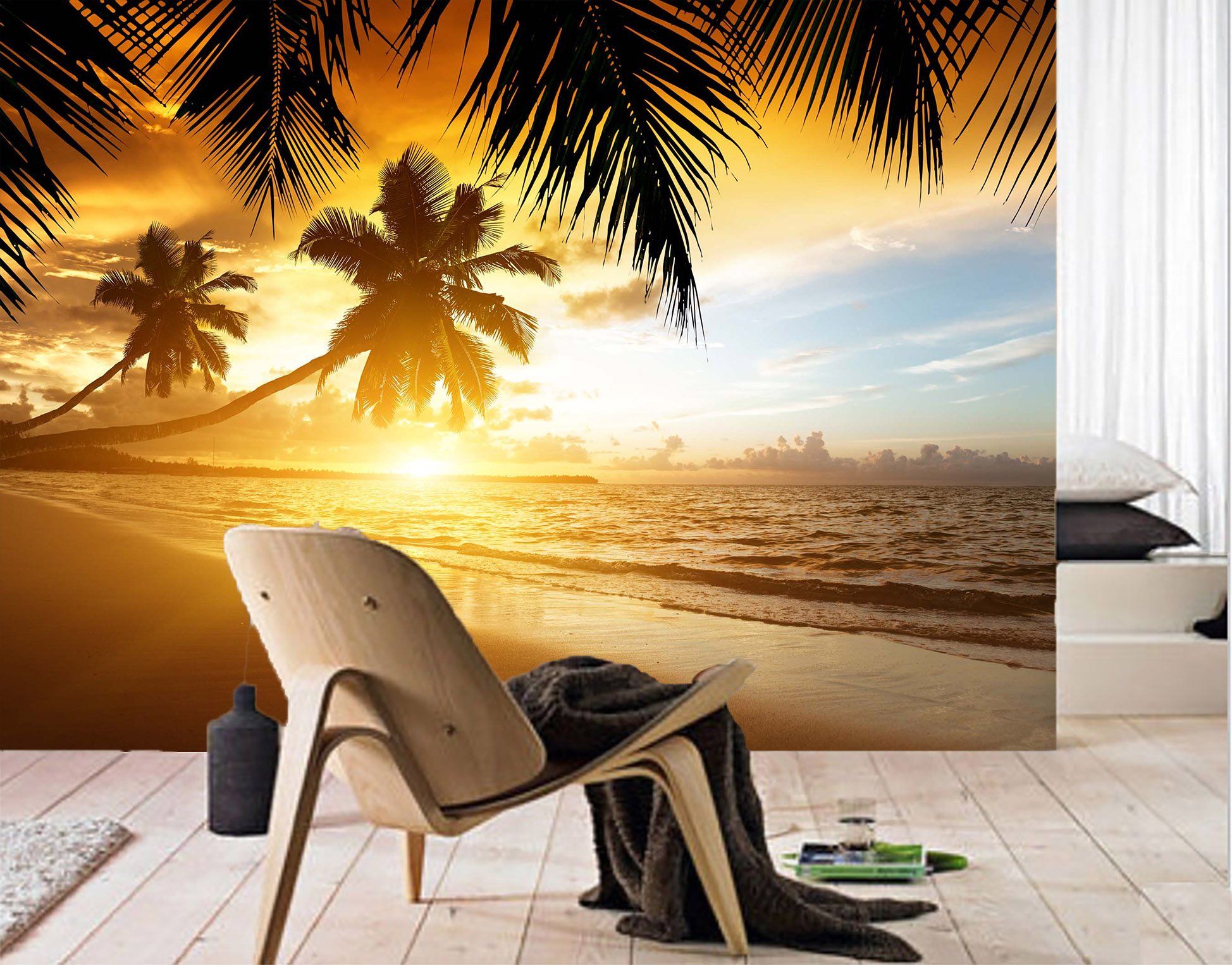 3D Beach Sunset 1517 Wall Murals Wallpaper AJ Wallpaper 2