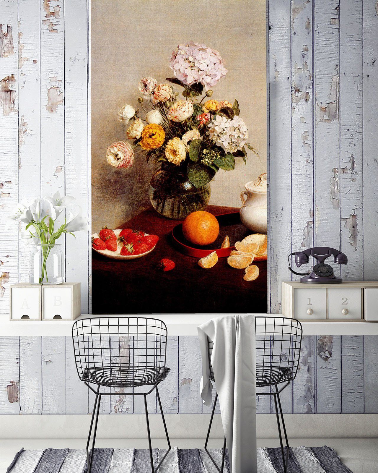 Fruits And Flowers Vase Wallpaper AJ Wallpaper