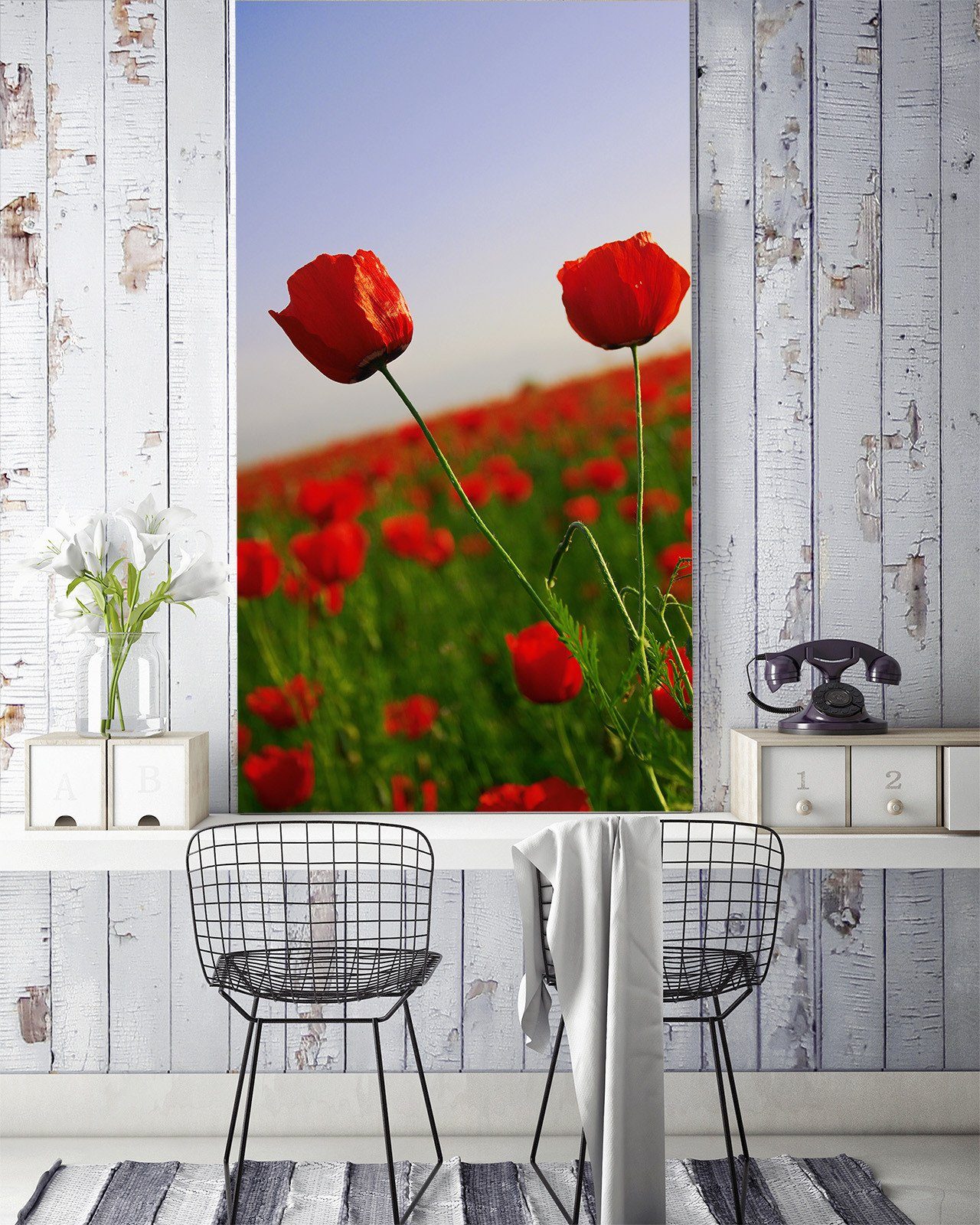 Red Flowers Field 2 Wallpaper AJ Wallpaper