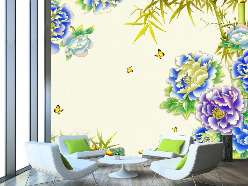 Purple And Blue Peony 55 Wallpaper AJ Wallpaper 1