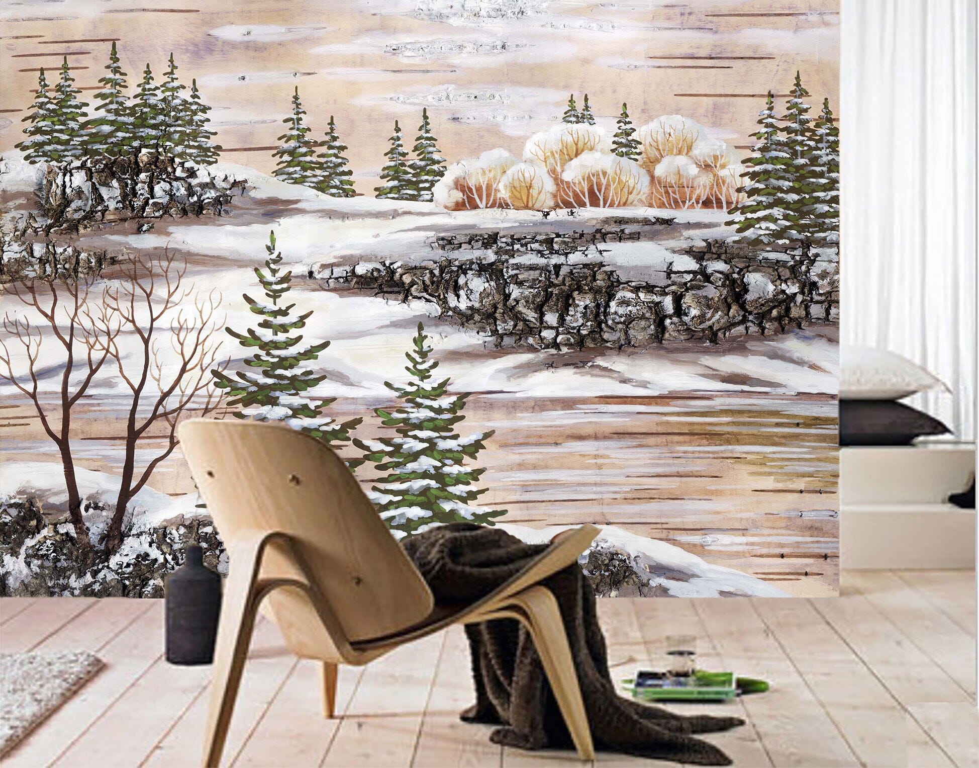 3D Snow Scene 1440 Wall Murals Wallpaper AJ Wallpaper 2