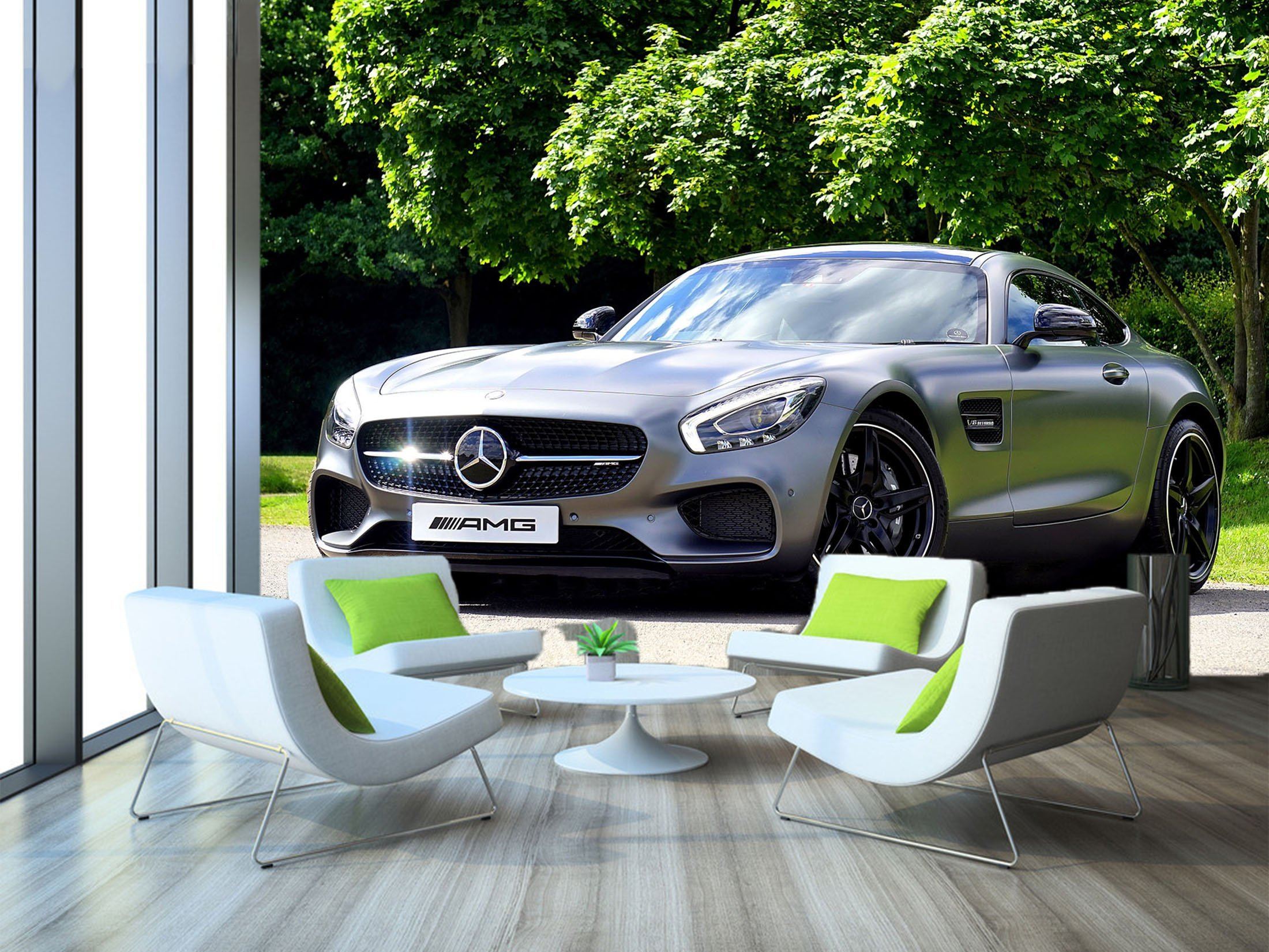 3D Tree Atuo 906 Vehicle Wall Murals Wallpaper AJ Wallpaper 2