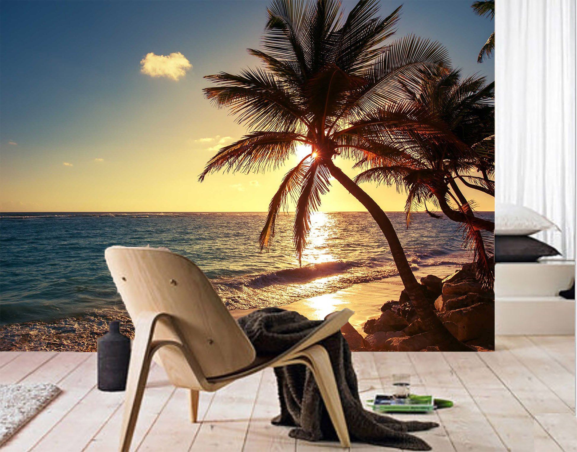 3D Coconut Sunset 770 Wallpaper AJ Wallpaper