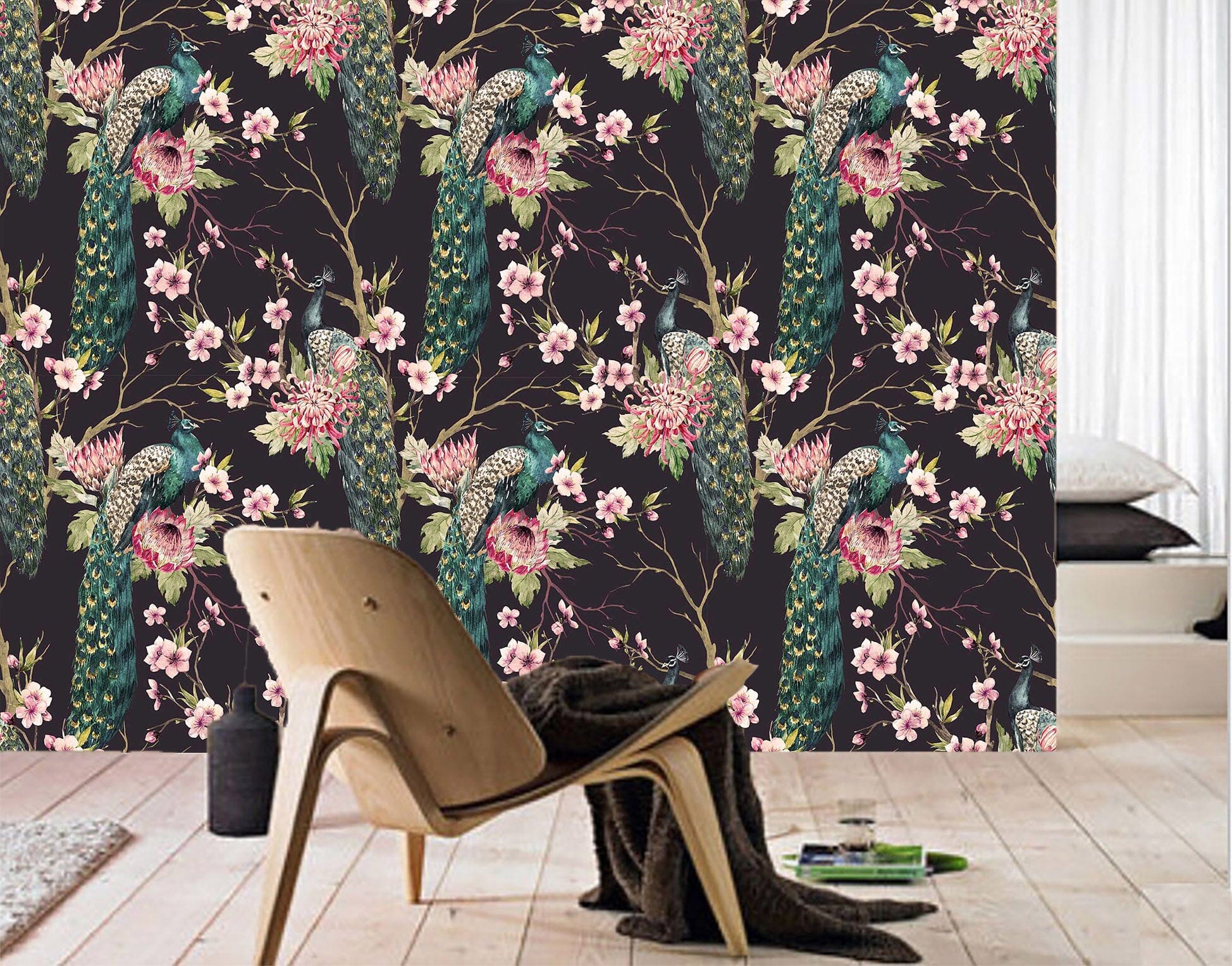 3D Peacock Pattern 1464 Wall Murals Wallpaper AJ Wallpaper 2