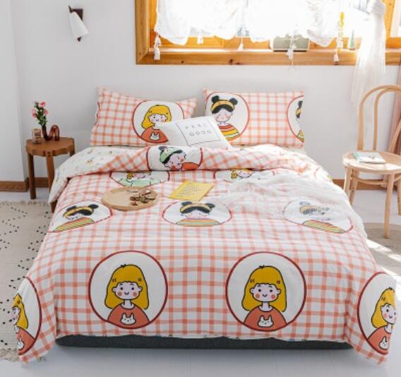 3D Red Plaid Girl 17066 Bed Pillowcases Quilt