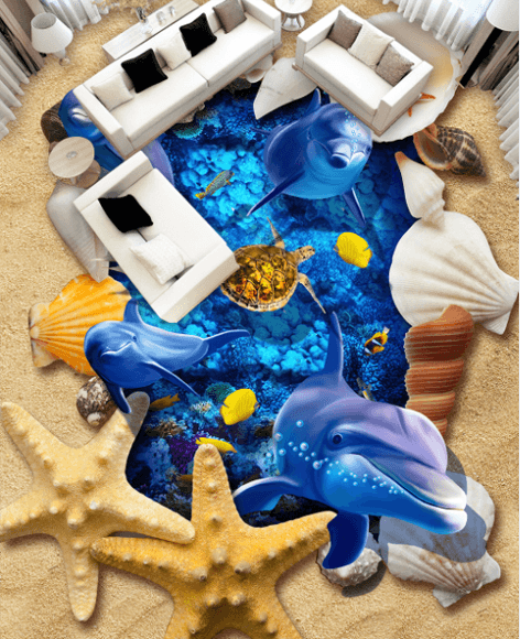 3D Ocean Treasures Floor Mural Wallpaper AJ Wallpaper 2