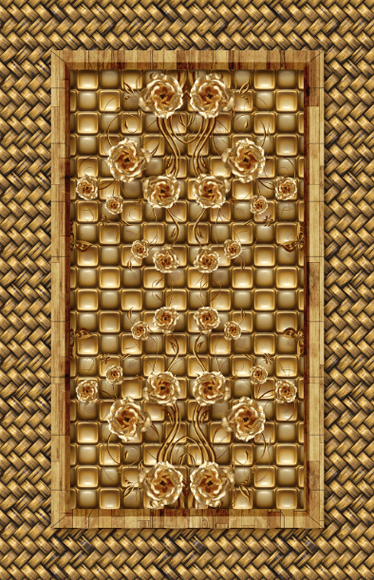 3D Metal Flowers Floor Mural Wallpaper AJ Wallpaper 2