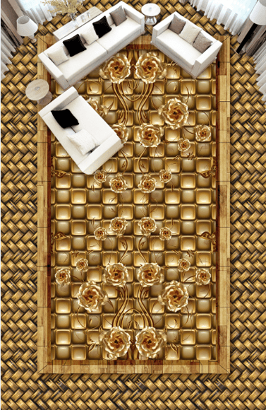 3D Metal Flowers Floor Mural Wallpaper AJ Wallpaper 2