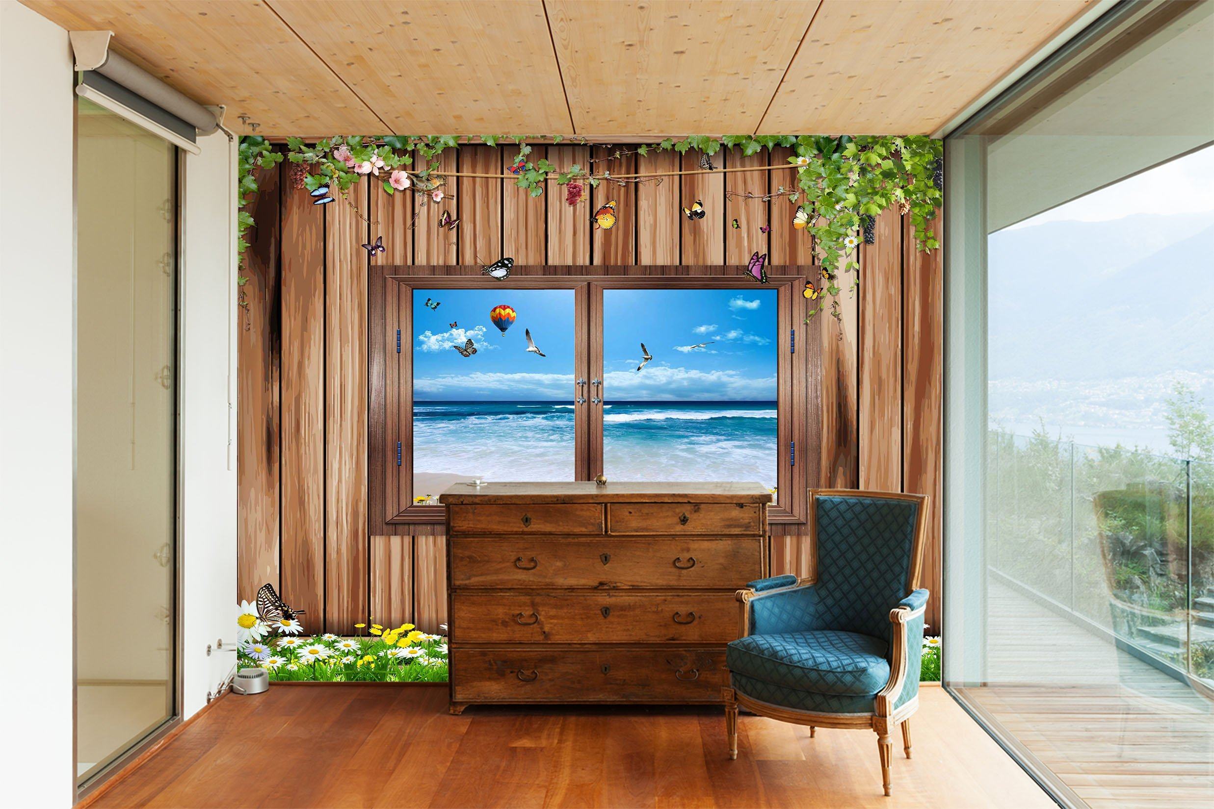 3D Window Flowers 617 Wallpaper AJ Wallpaper