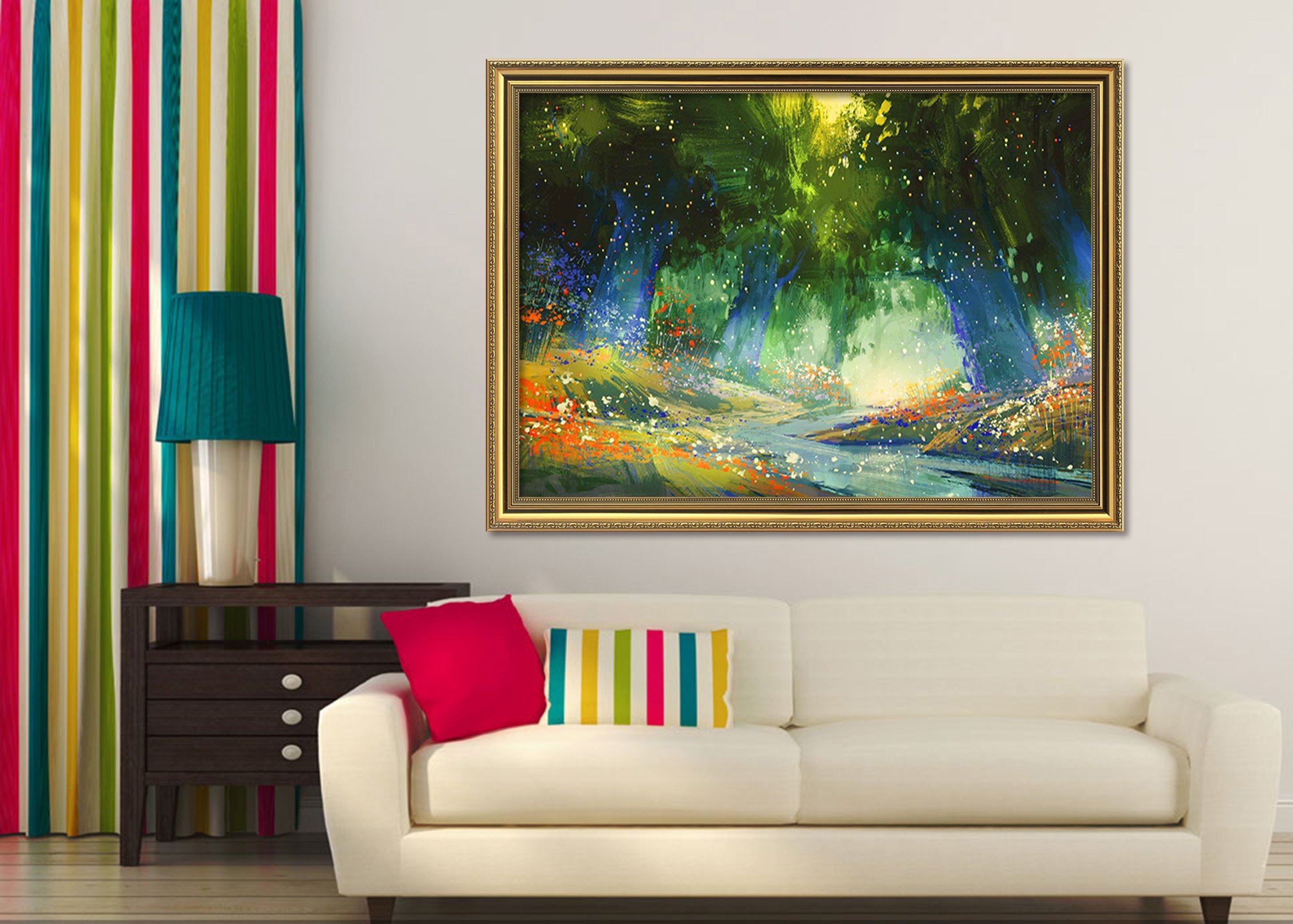 3D Abstract Painting 092 Fake Framed Print Painting Wallpaper AJ Creativity Home