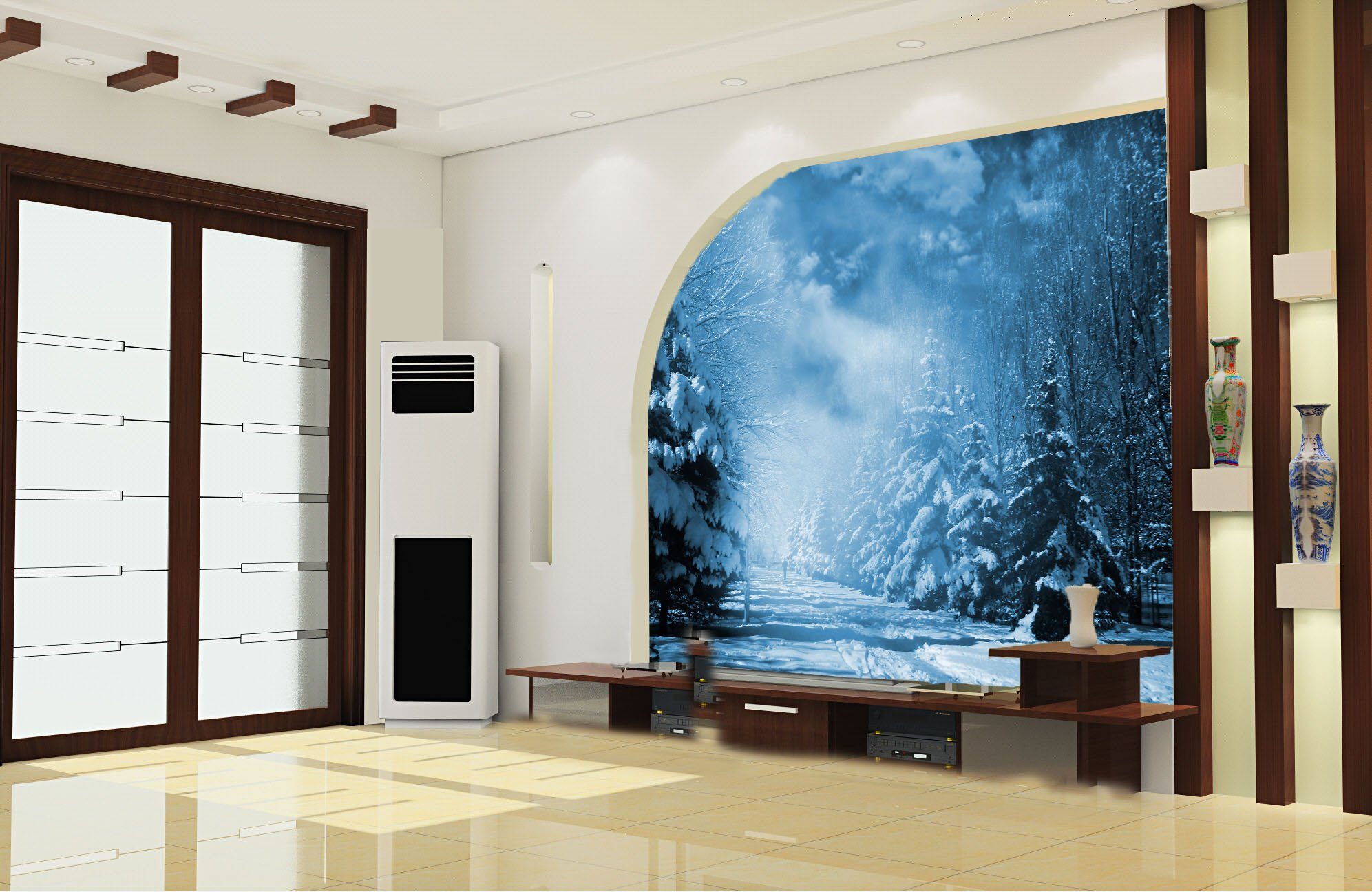 Snowed Road Wallpaper AJ Wallpaper