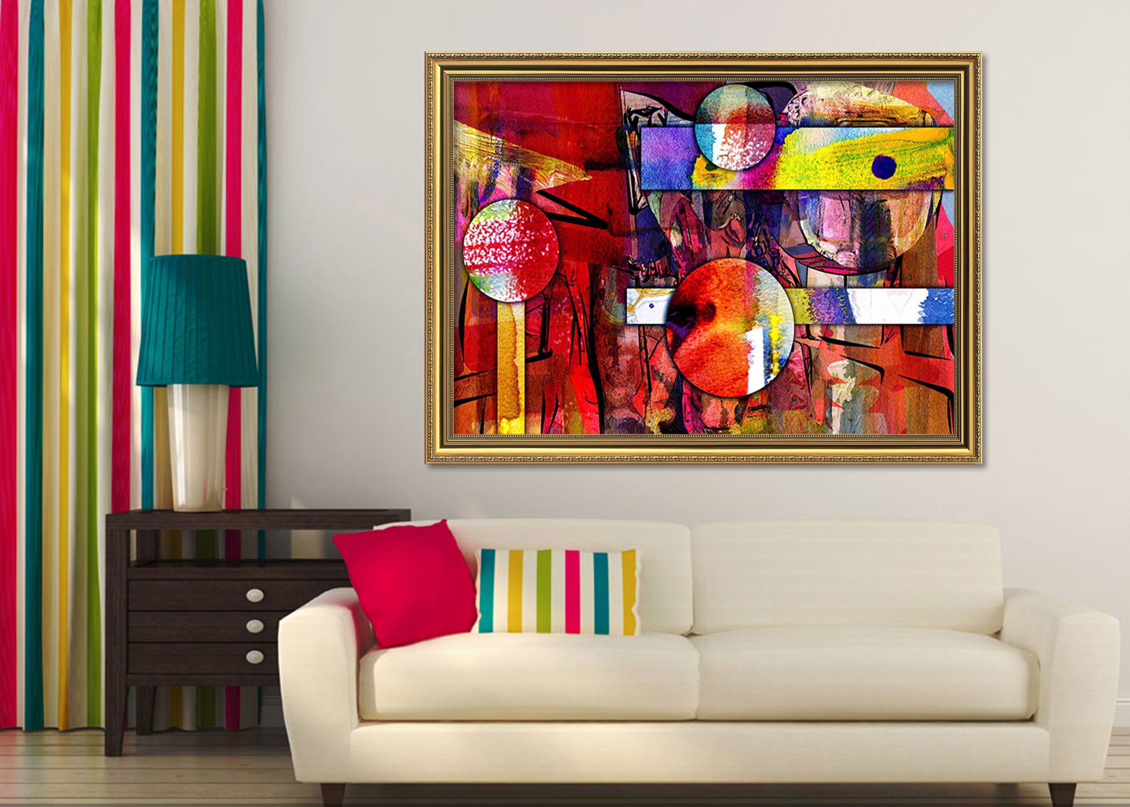 3D Color Pattern 089 Fake Framed Print Painting Wallpaper AJ Creativity Home