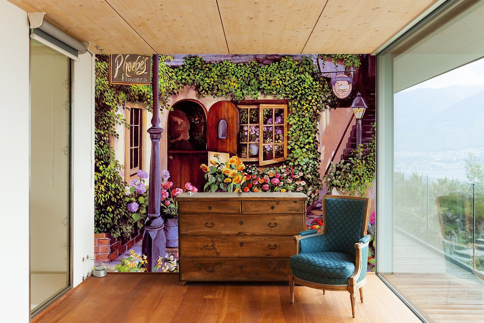 Yard Flowers Wallpaper AJ Wallpaper