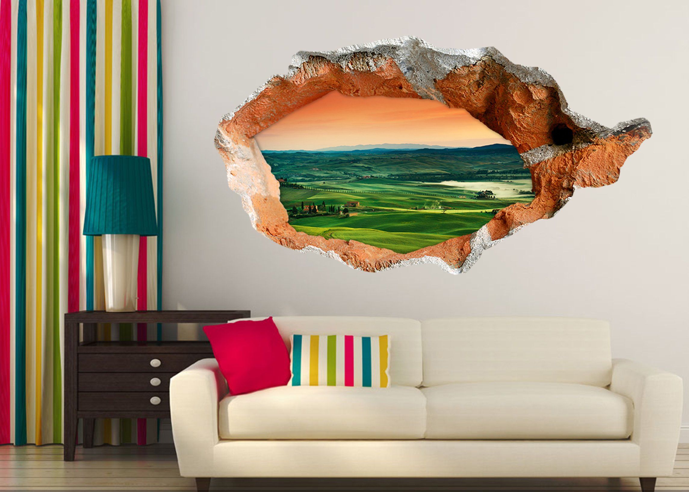 3D Vast Green Mountains 323 Broken Wall Murals Wallpaper AJ Wallpaper