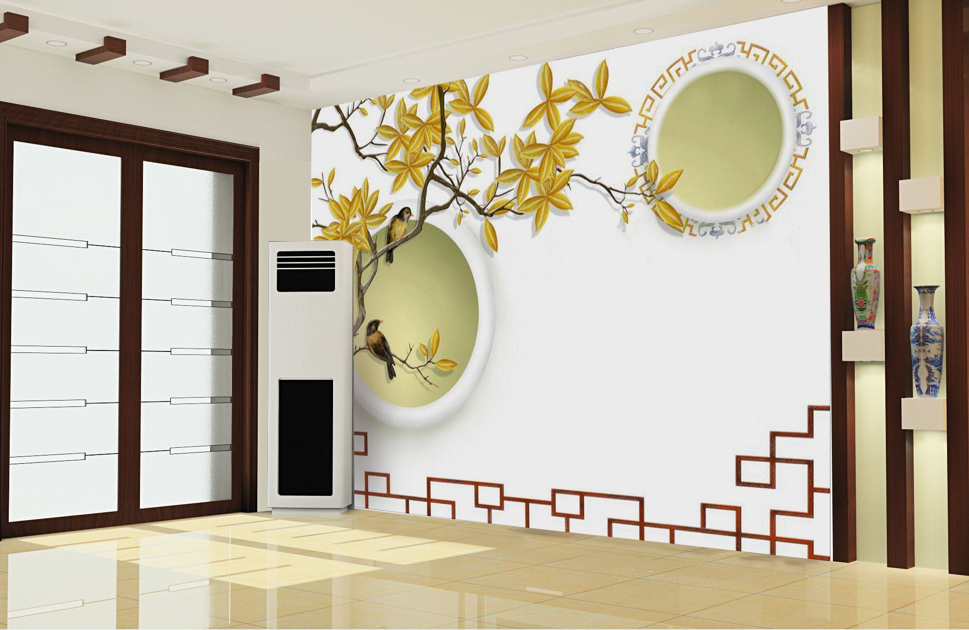 Birds And Flower On Branch 933 Wallpaper AJ Wallpaper 1