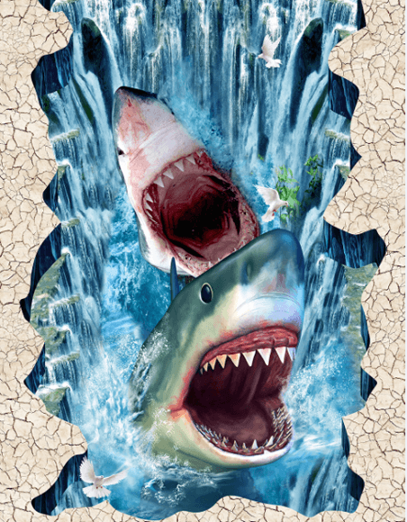3D Sharks Floor Mural Wallpaper AJ Wallpaper 2
