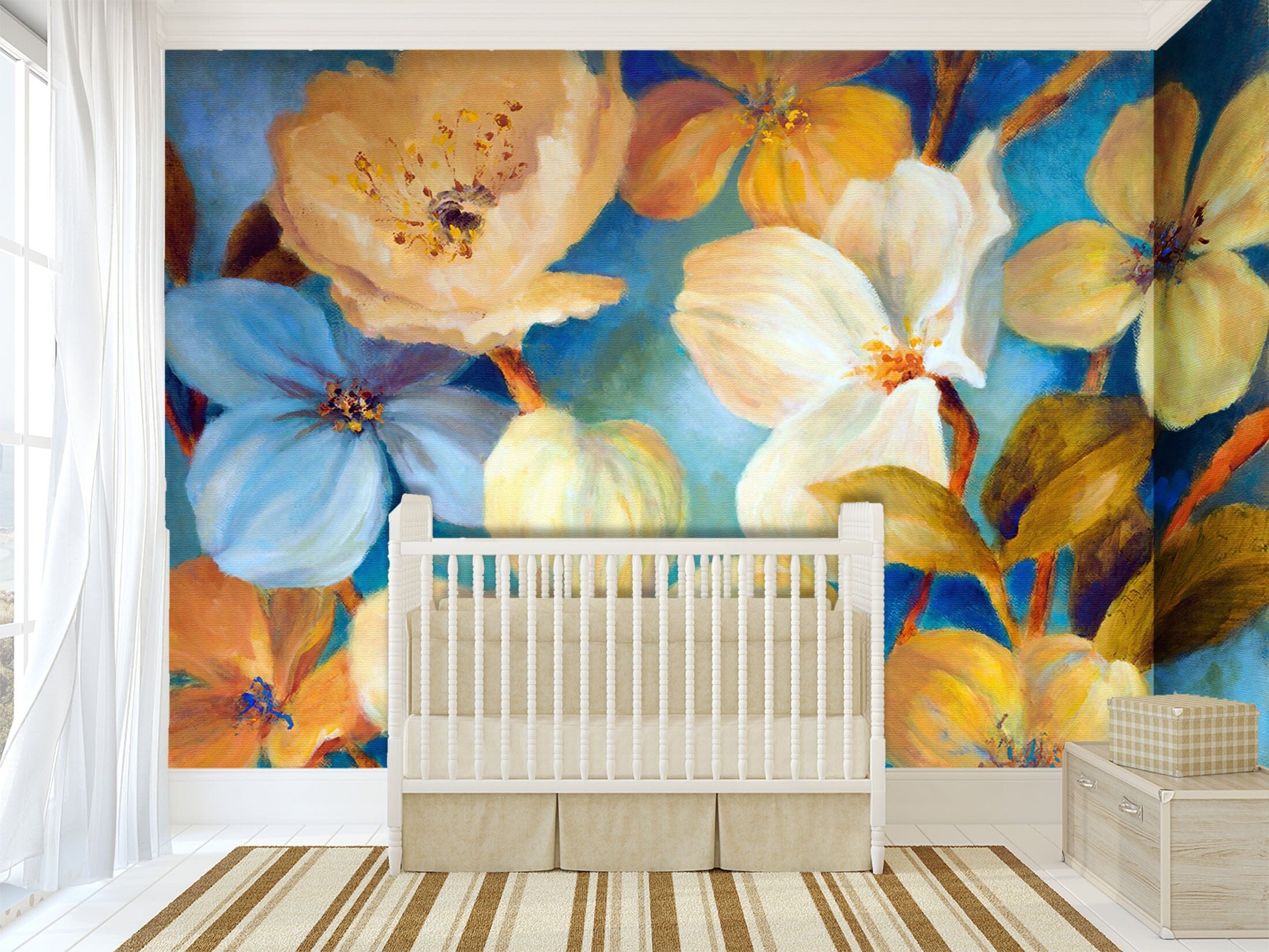 3D Colored Flowers 1019 Wall Murals Wallpaper AJ Wallpaper 2