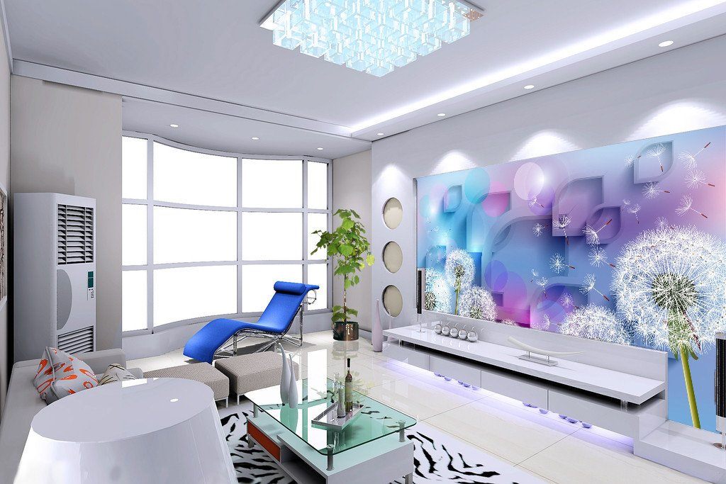 3D White Dandelion 464 Wallpaper AJ Wallpaper