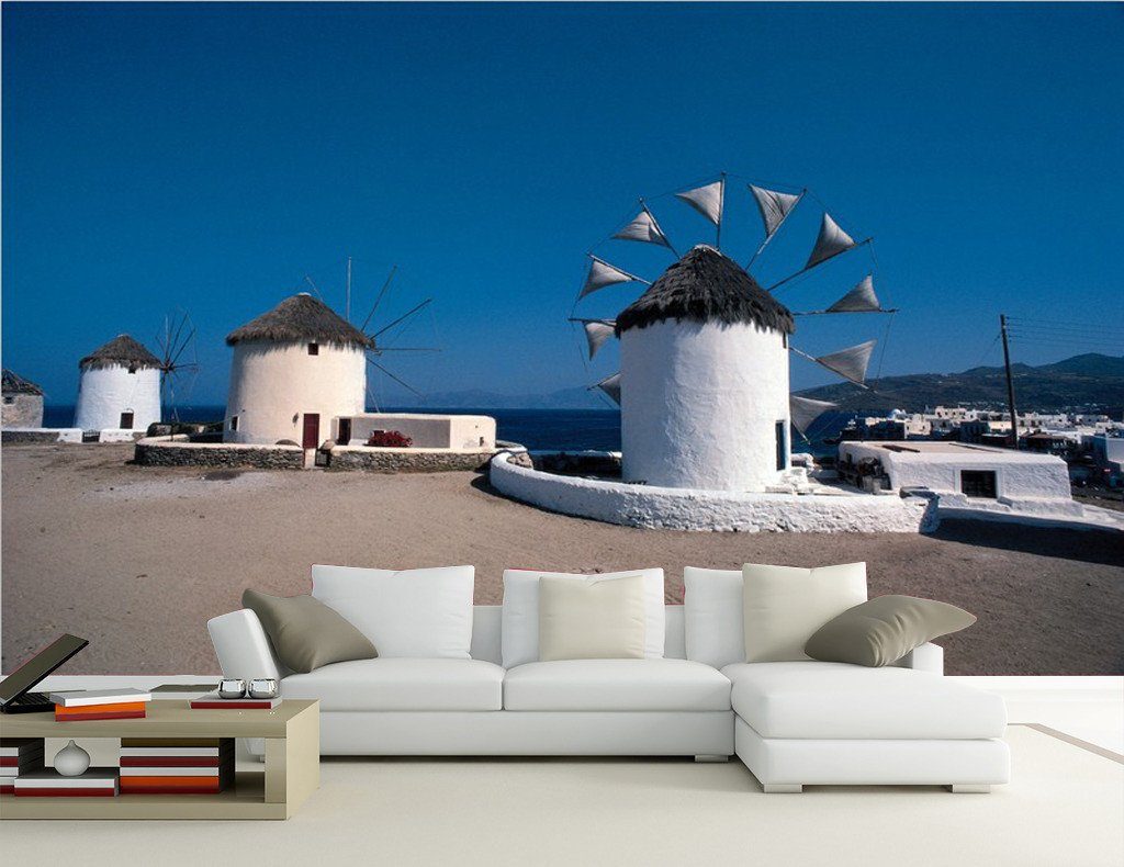 Seaside Windmills Wallpaper AJ Wallpaper