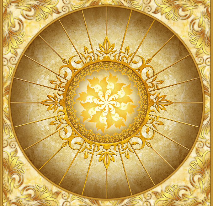 3D Golden Railing 322 Floor Mural Wallpaper AJ Wallpaper 2