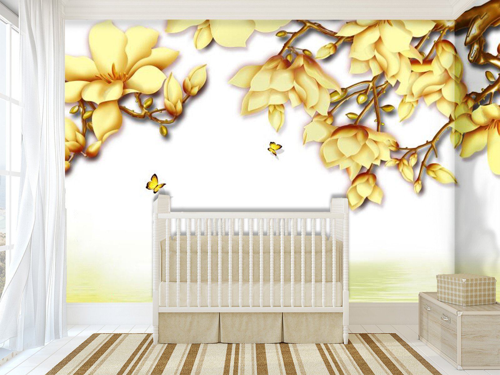 Golden Blossoming Flowers 82 Wallpaper AJ Wallpaper 1