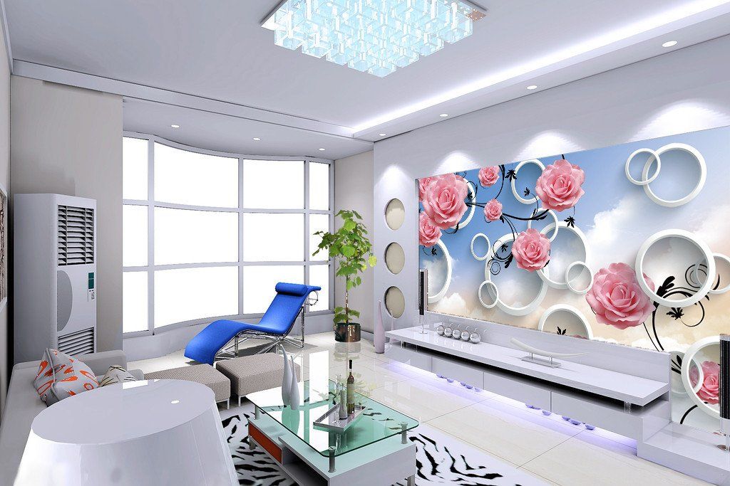 3D Red Rose Pattern 023 Wallpaper AJ Wallpaper 2