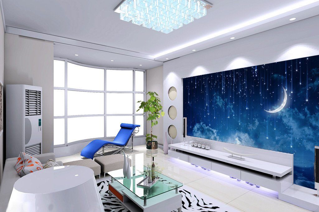 3D Shinning Star Moon 982 Wallpaper AJ Wallpaper