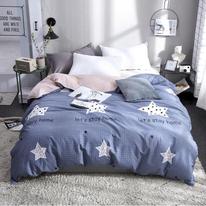 3D Gray Blue Small Lattice Stars 4162 Bed Pillowcases Quilt