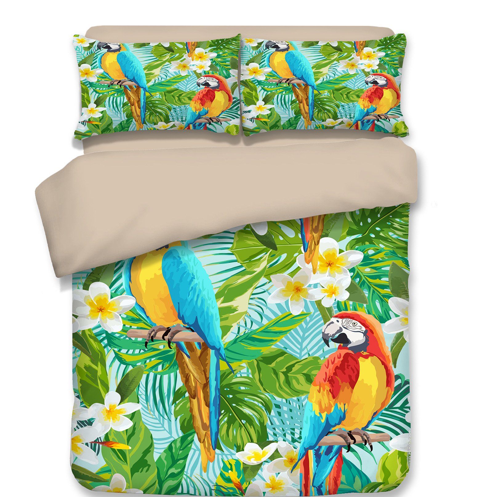3D Parrot Tongue Colory 96 Bed Pillowcases Quilt Wallpaper AJ Wallpaper
