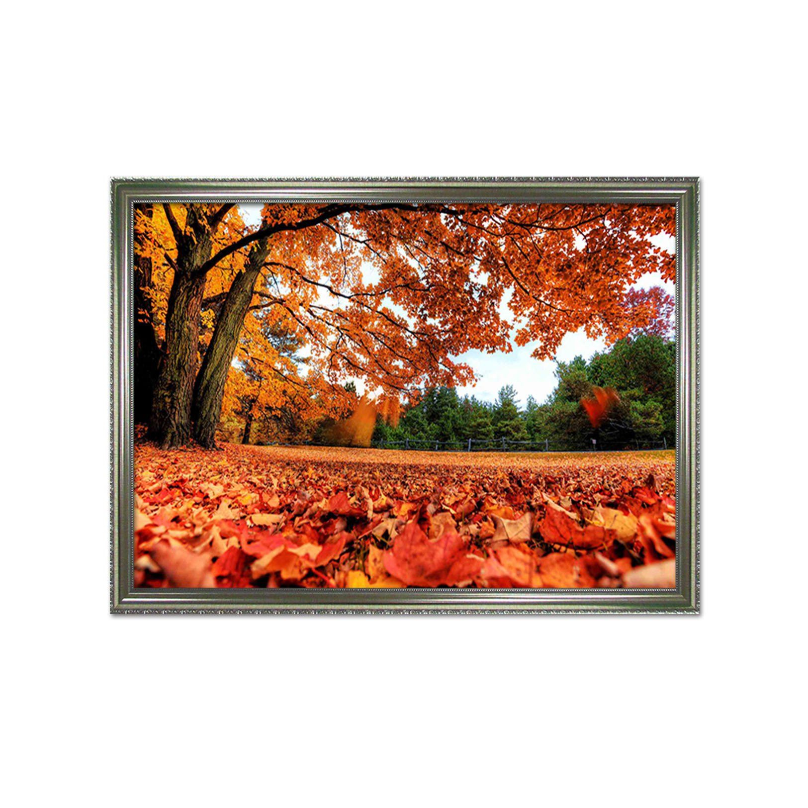3D Red Leaves 133 Fake Framed Print Painting Wallpaper AJ Creativity Home