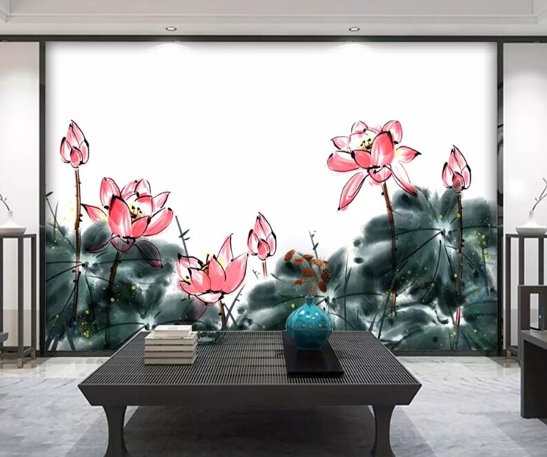 3D Lotus 509 Wall Murals Wallpaper AJ Wallpaper 2
