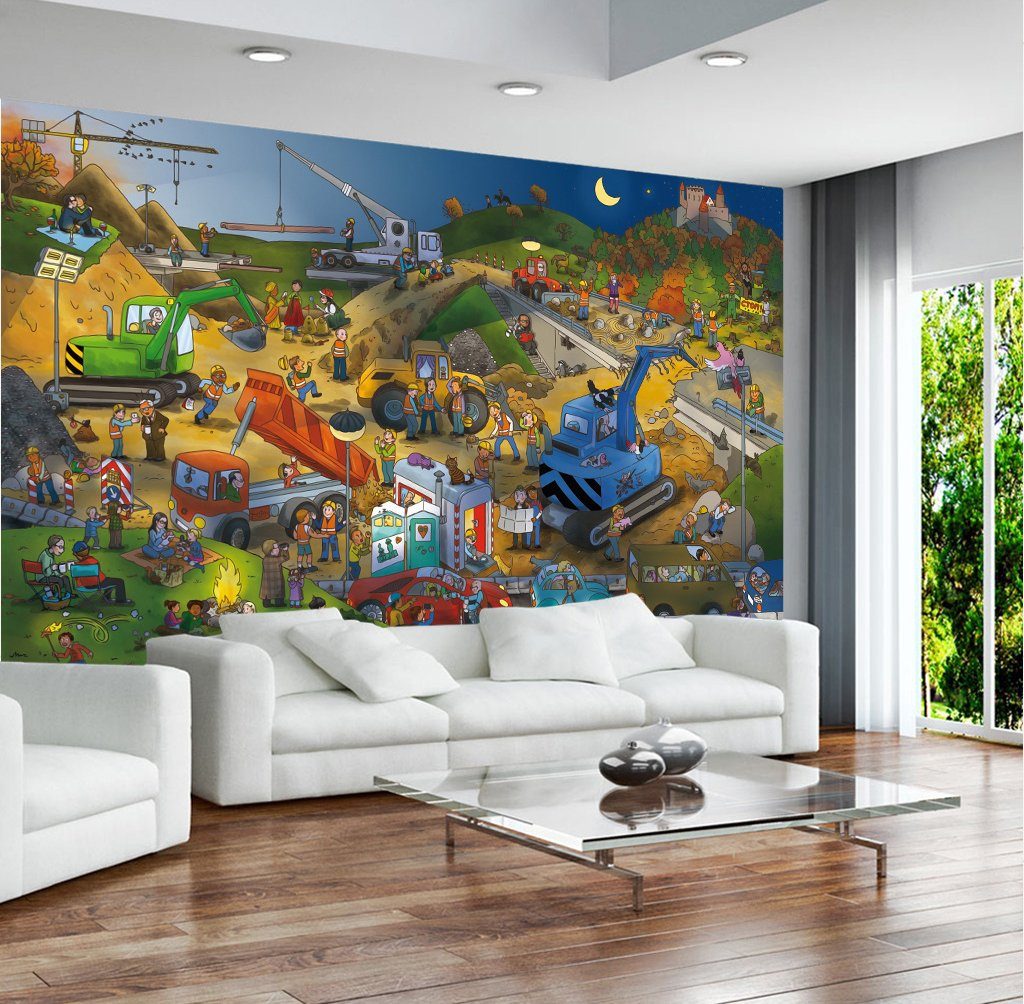 3D Car World 859 Wall Murals Wallpaper AJ Wallpaper 2