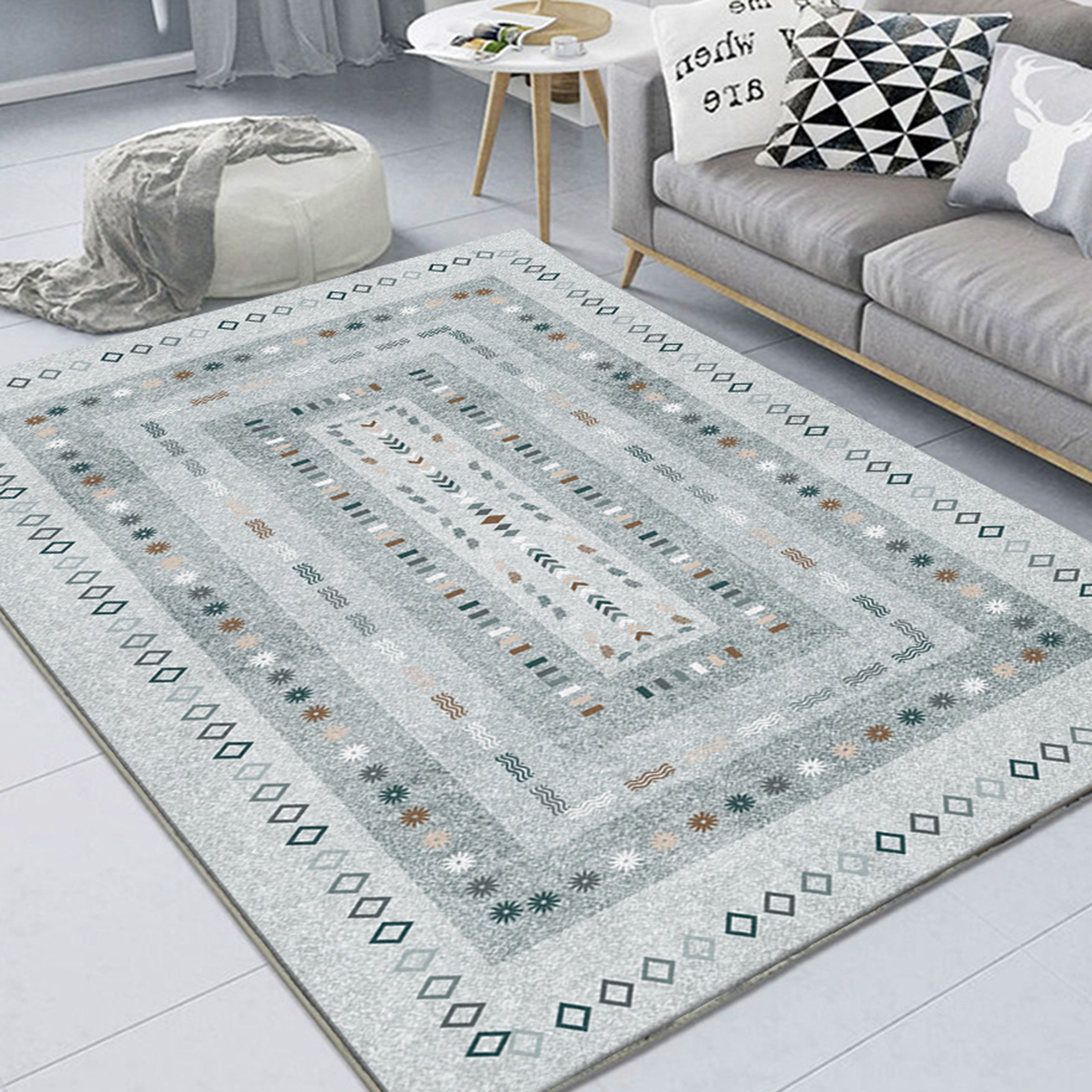 3D Color Geometry WG219 Non Slip Rug Mat Mat AJ Creativity Home