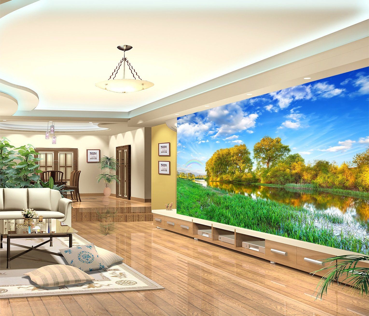 3D Rainbow River 304 Wallpaper AJ Wallpaper