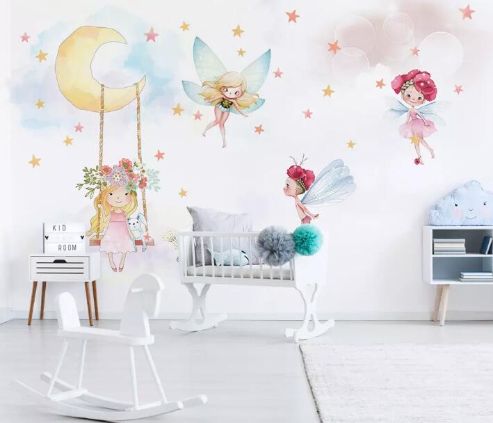 3D Fairy Moon 543 Wall Murals Wallpaper AJ Wallpaper 2