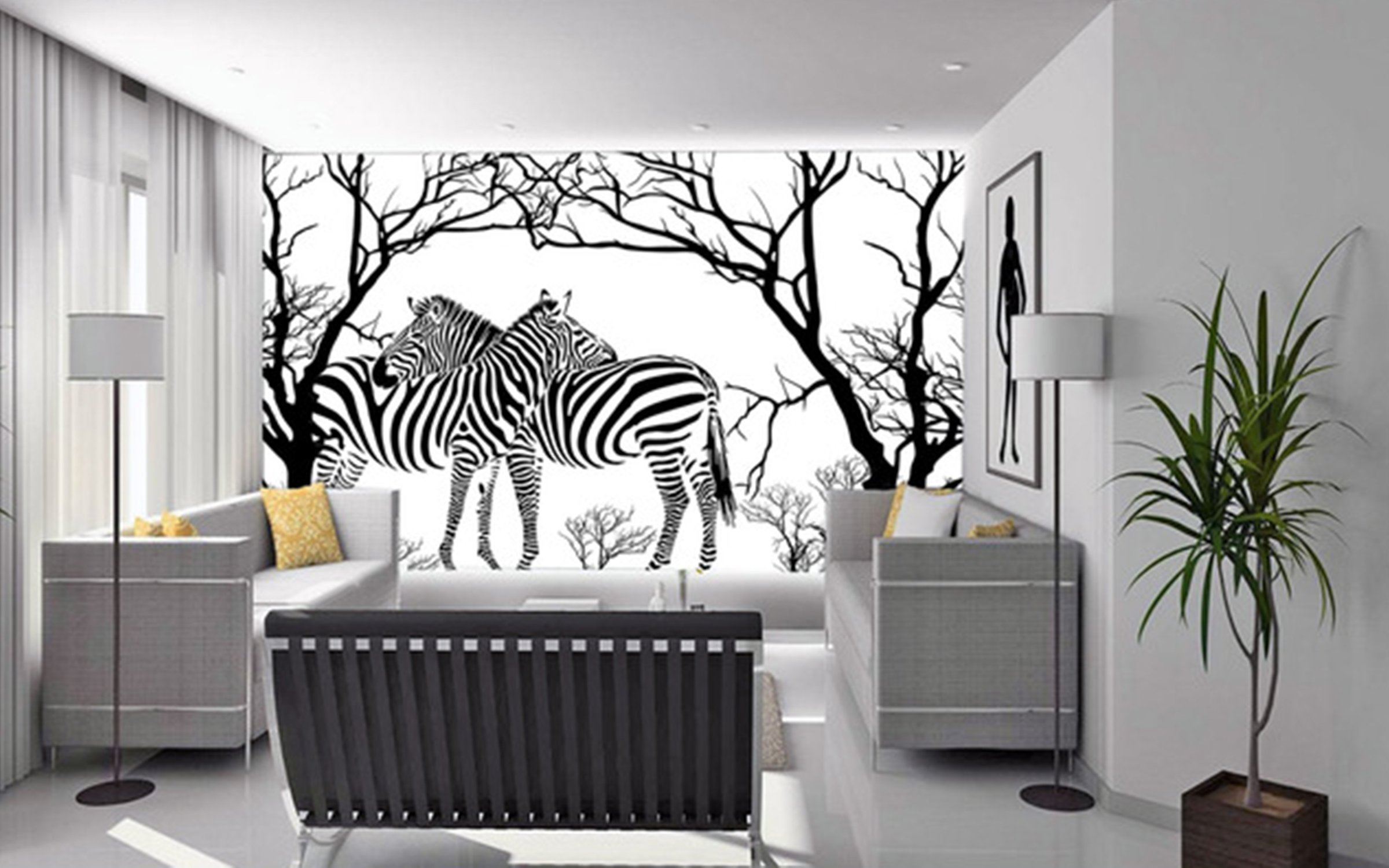 3D Zebra 355 Wall Murals Wallpaper AJ Wallpaper 2
