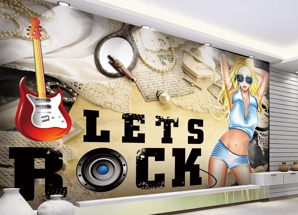 3D Pearl Necklace Guitar 162 Wallpaper AJ Wallpaper 2