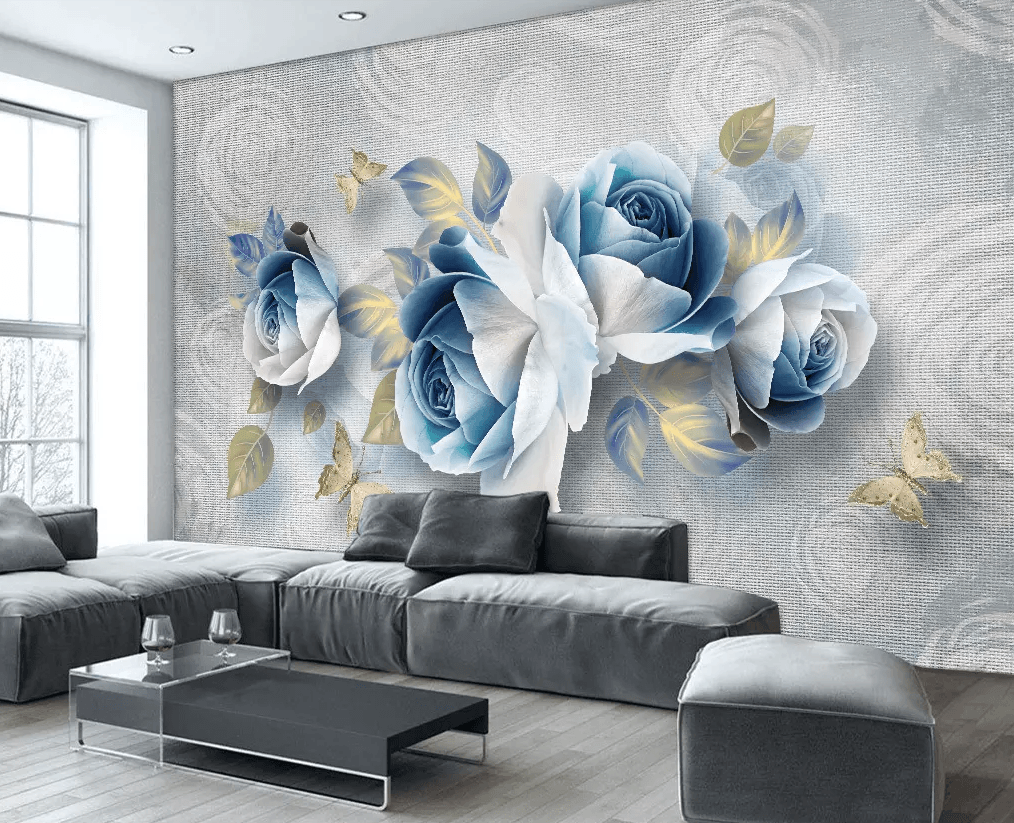 3D Blue Rose 278 Wallpaper AJ Wallpaper 2