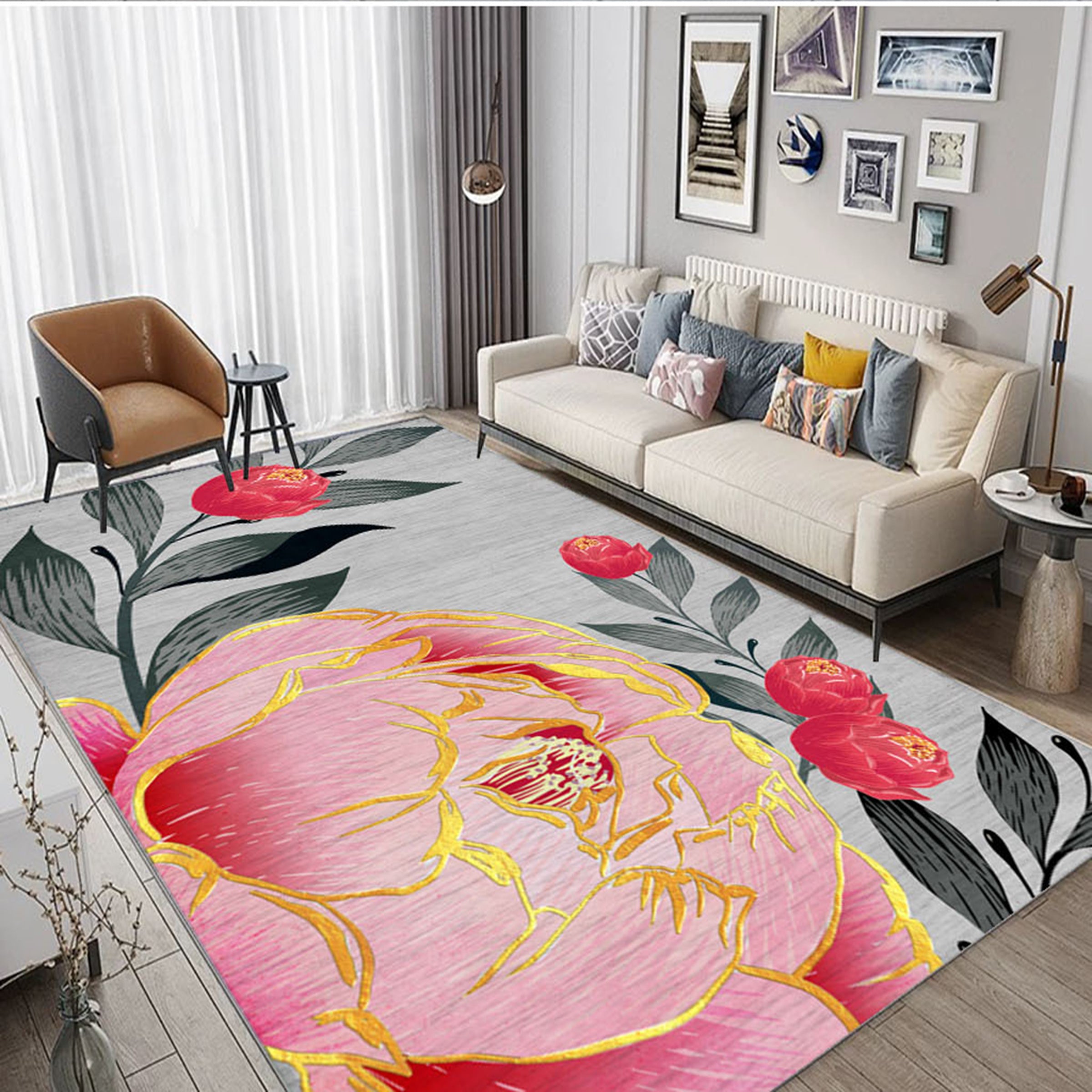 3D Pink Rose WG506 Non Slip Rug Mat Mat AJ Creativity Home