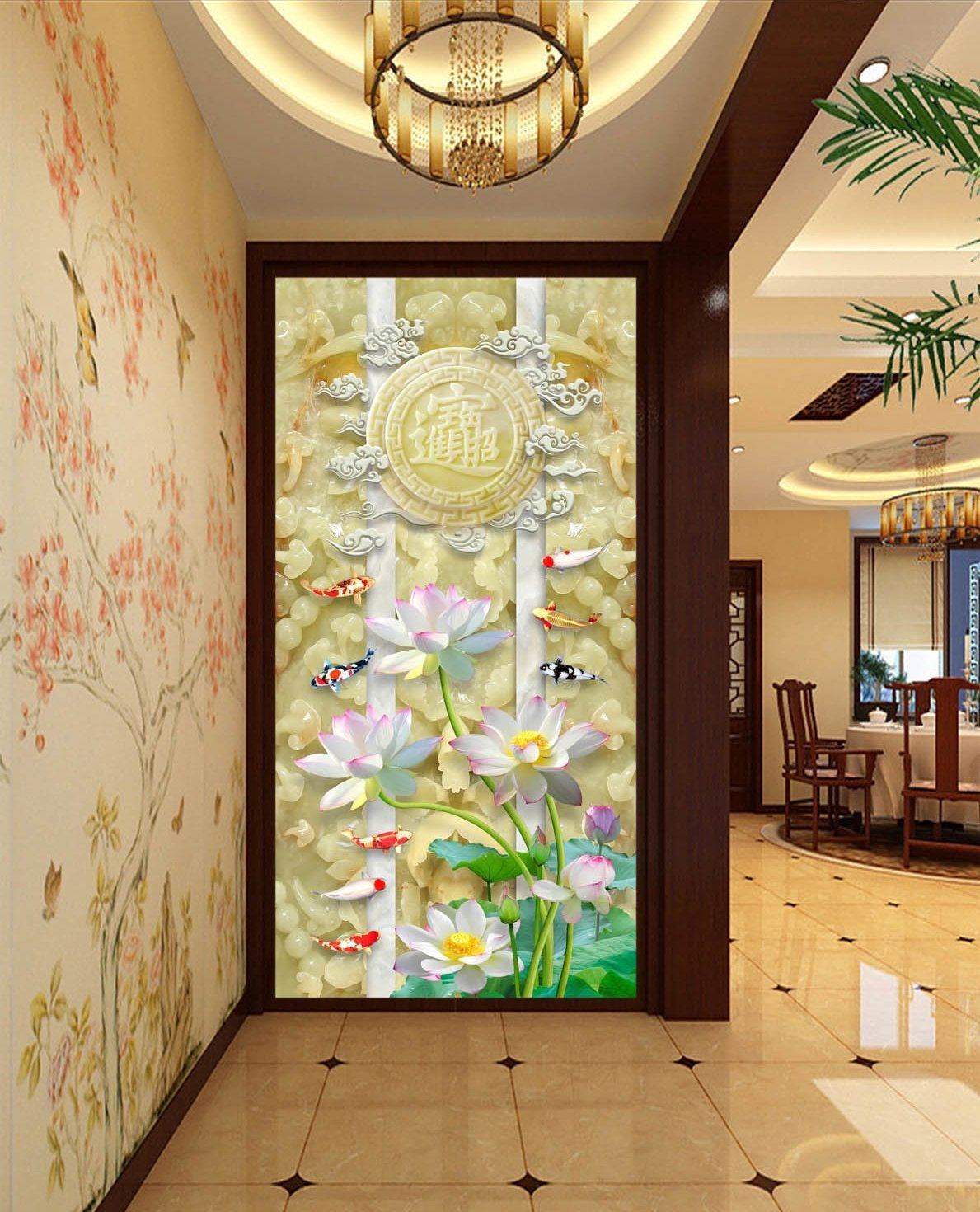 3D Lotus Garden Card 397 Wallpaper AJ Wallpaper