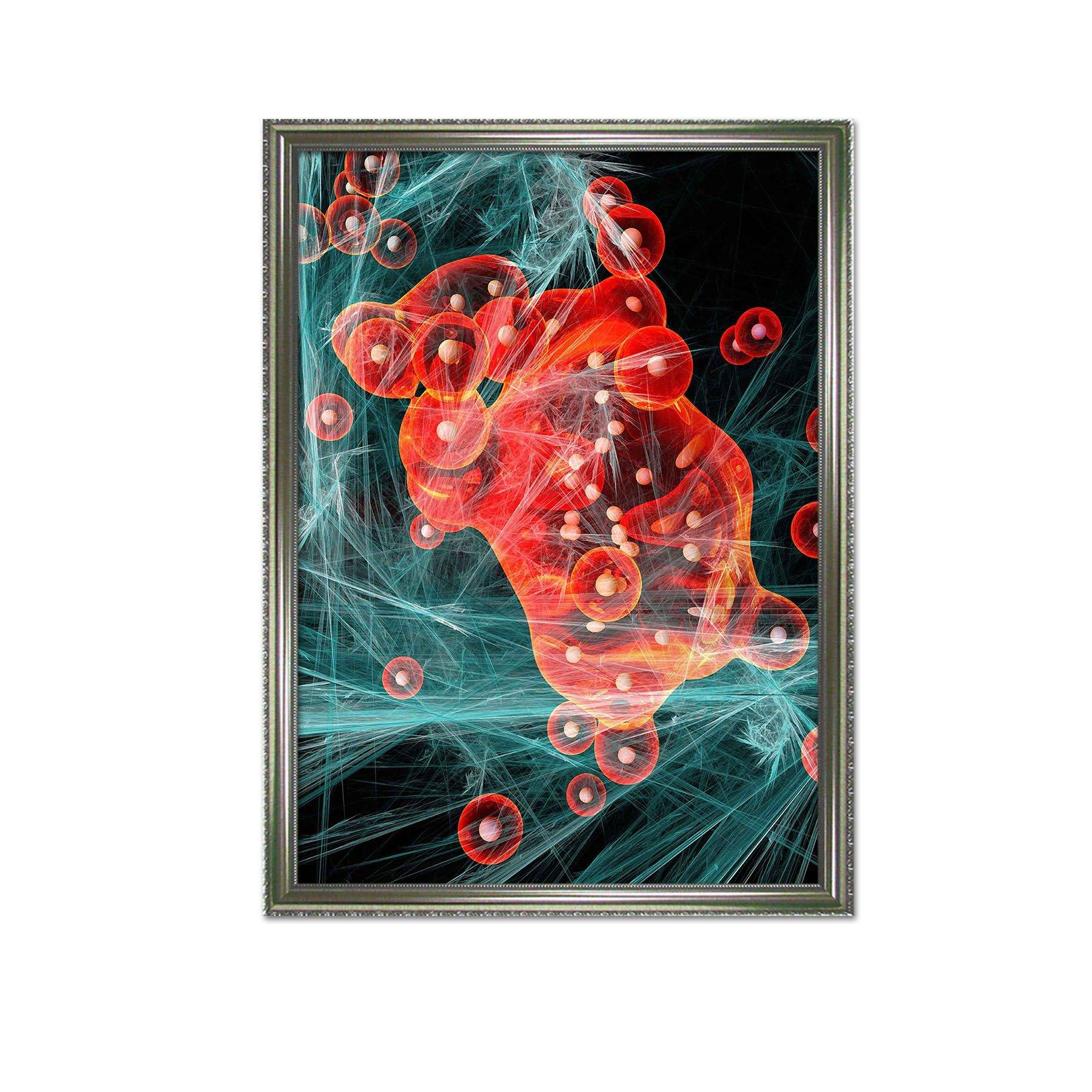 3D Red Cell 075 Fake Framed Print Painting Wallpaper AJ Creativity Home