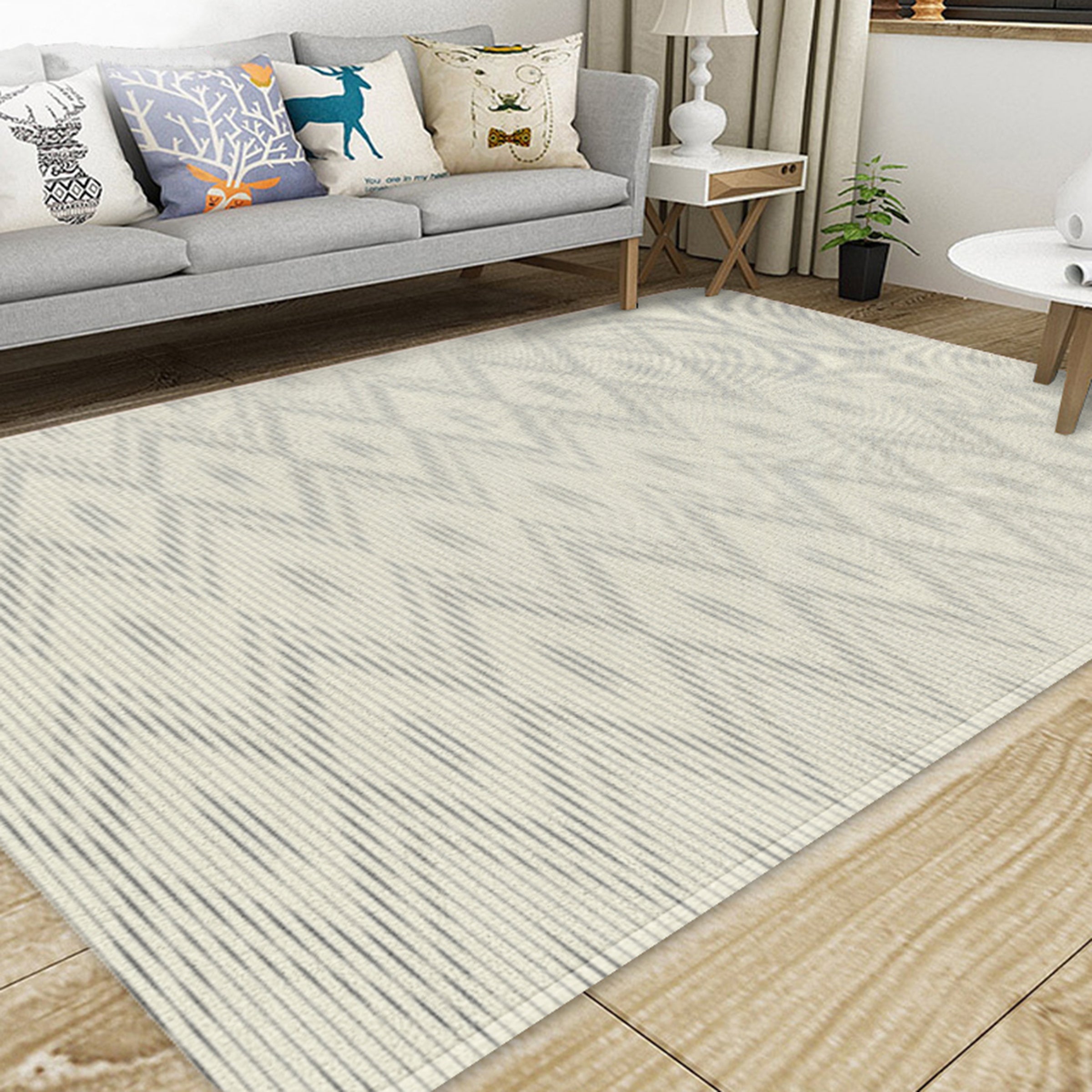 3D Gray Stripe WG145 Non Slip Rug Mat Mat AJ Creativity Home
