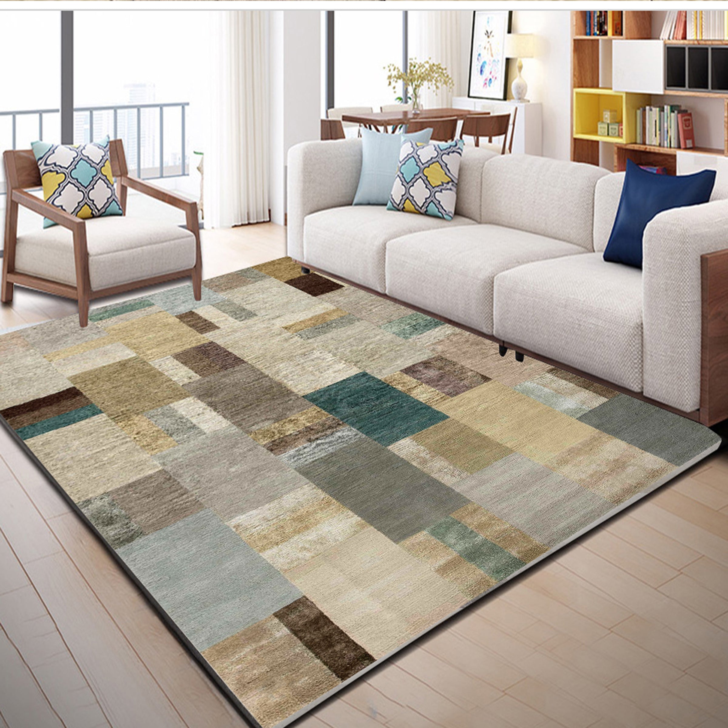 3D Colored Square WG104 Non Slip Rug Mat Mat AJ Creativity Home