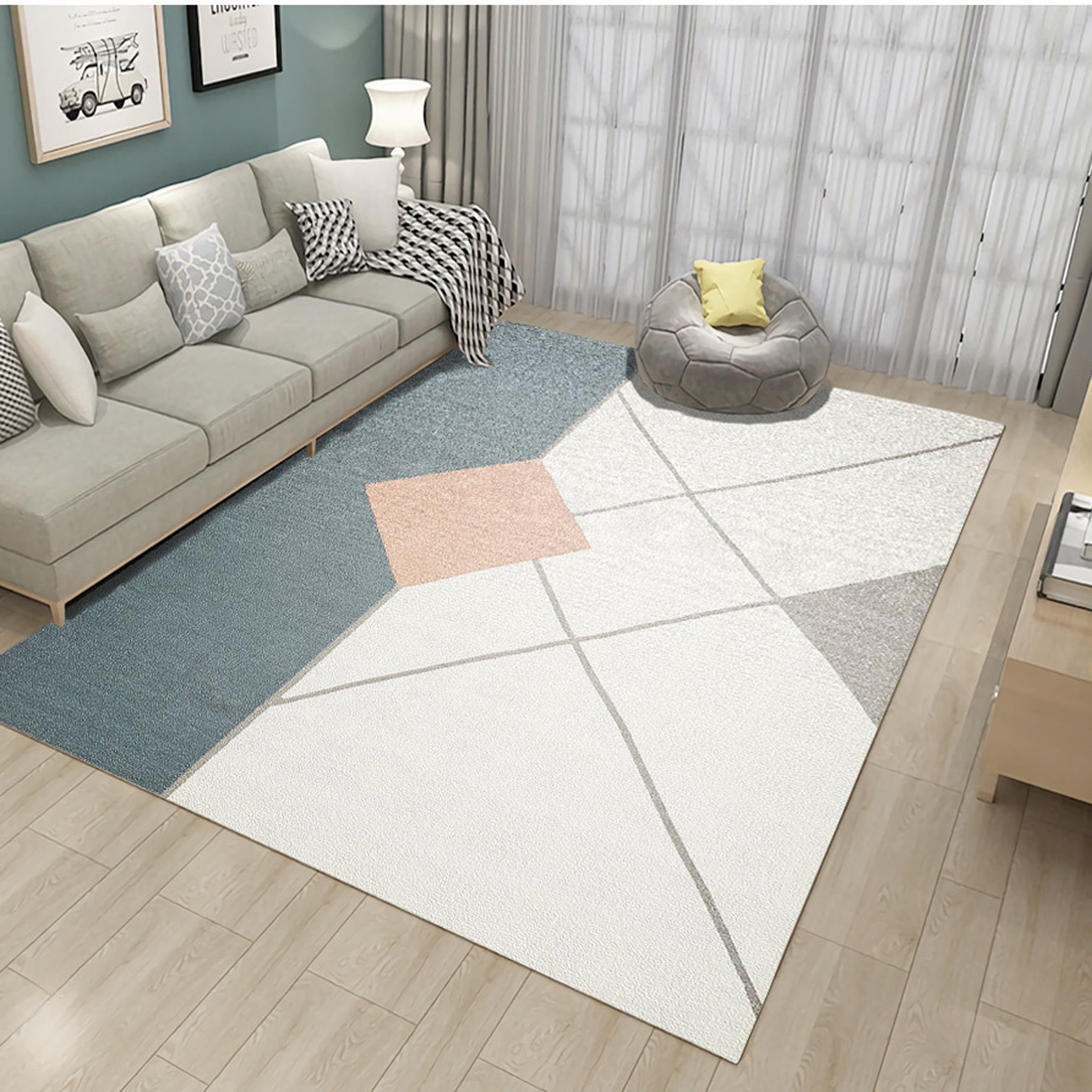 3D Color Geometry WG190 Non Slip Rug Mat Mat AJ Creativity Home